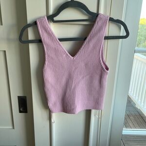 Women's Ribbed Cropped Pink Altar’s State Tank Top